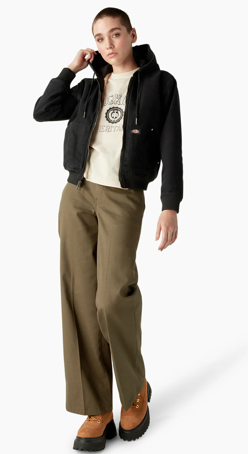 Dickies - Women's Duck Canvas Fleece Lined jacket | Stonewashed Black - Image 4