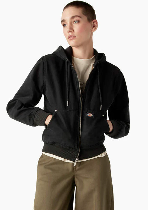 Dickies - Women's Duck Canvas Fleece Lined jacket | Stonewashed Black - Image 5