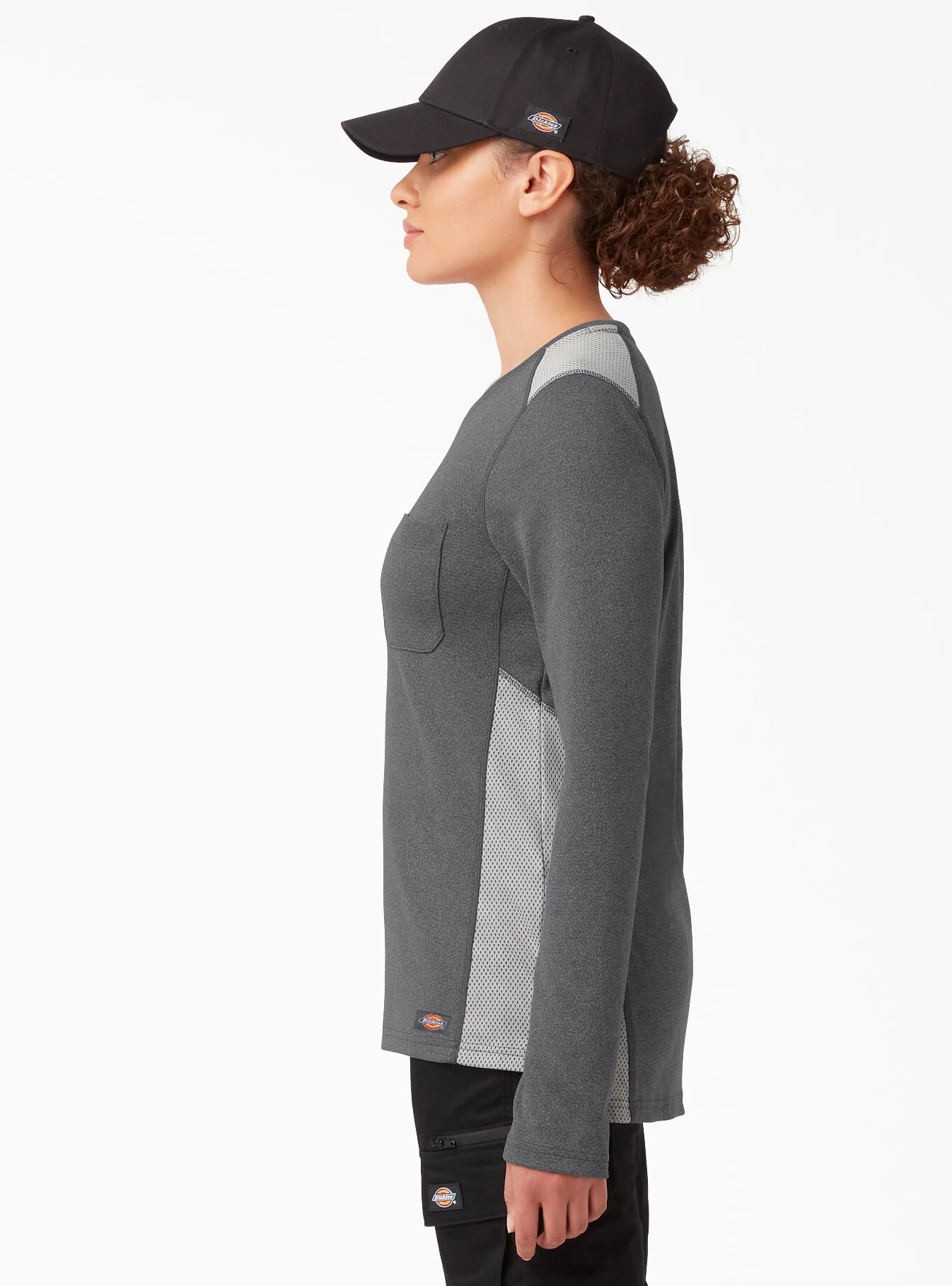Dickies - Women's Temp iQ 365 L/S Pocket Tee | Dark Heather Grey - Image 4