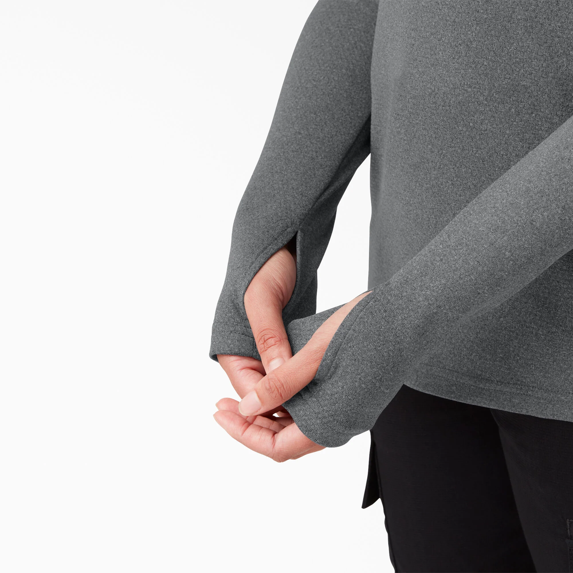 Dickies - Women's Temp iQ 365 L/S Pocket Tee | Dark Heather Grey - Image 5