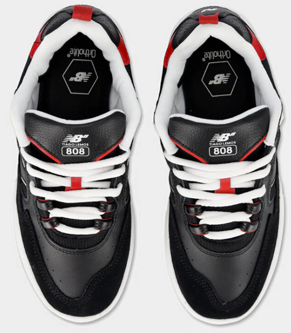 New Balance - Numeric Tiago Lemos 808 Shoes | Black Red - Image 3