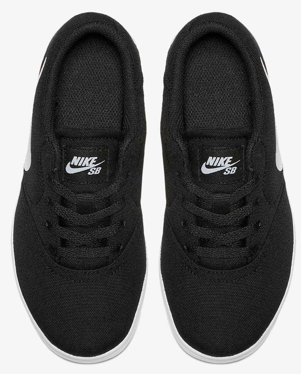 Nike SB - Kids Check Canvas PS Shoes | Black White - Image 3