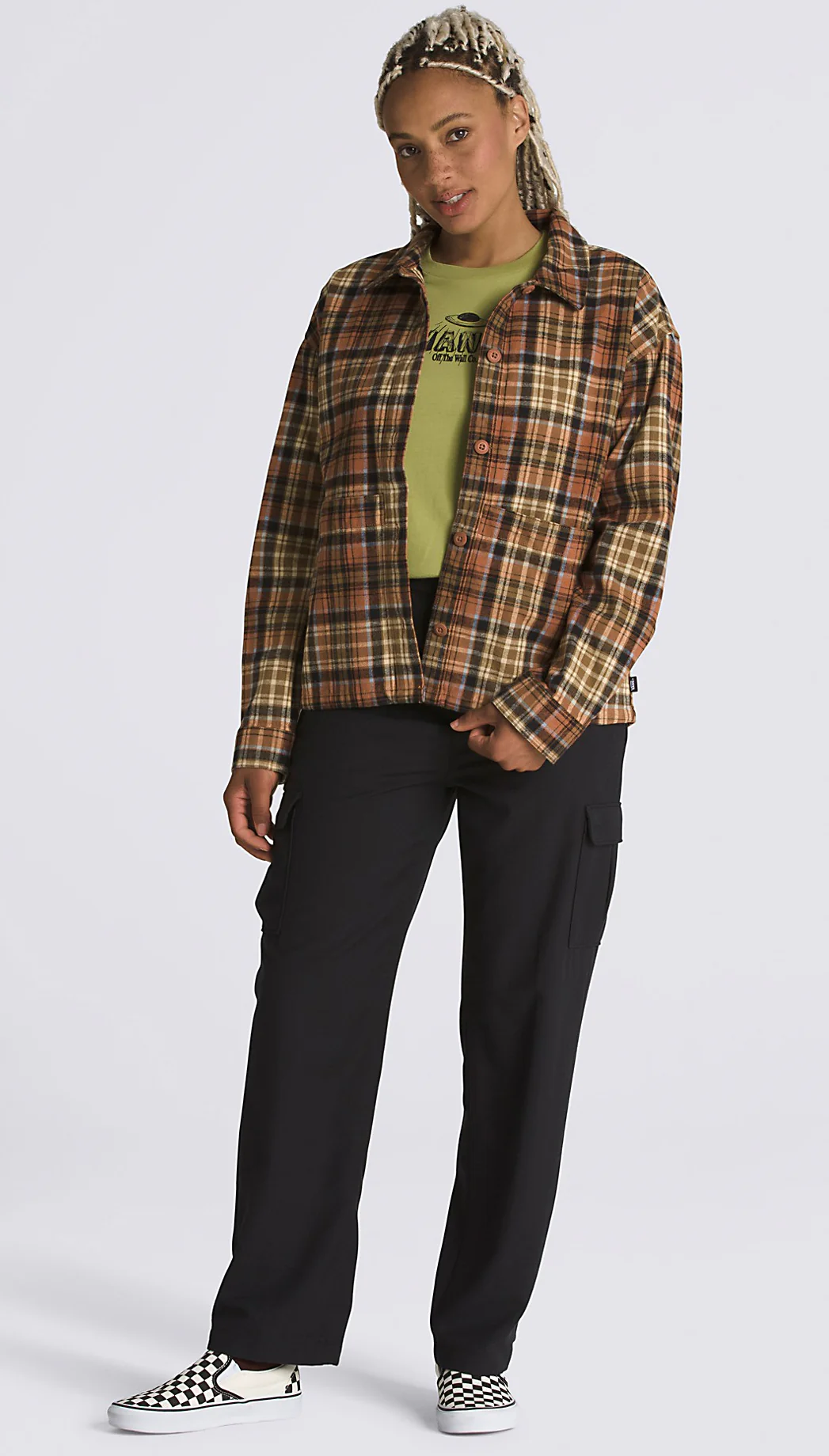 Vans - Roadside L/S Flannel Shacket | Mocha Bisque - Image 4