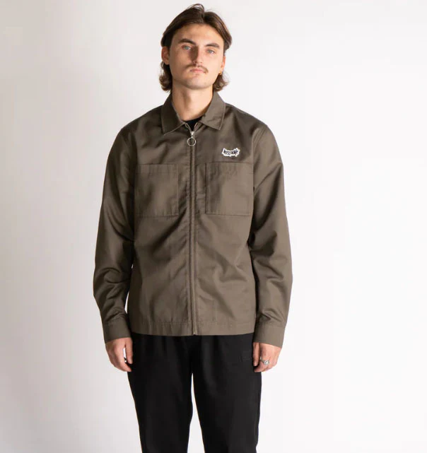 Welcome - Bapholit L/S Work Shirt w/ Back Patch | Stone - Image 4