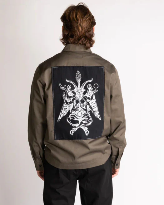 Welcome - Bapholit L/S Work Shirt w/ Back Patch | Stone - Image 5